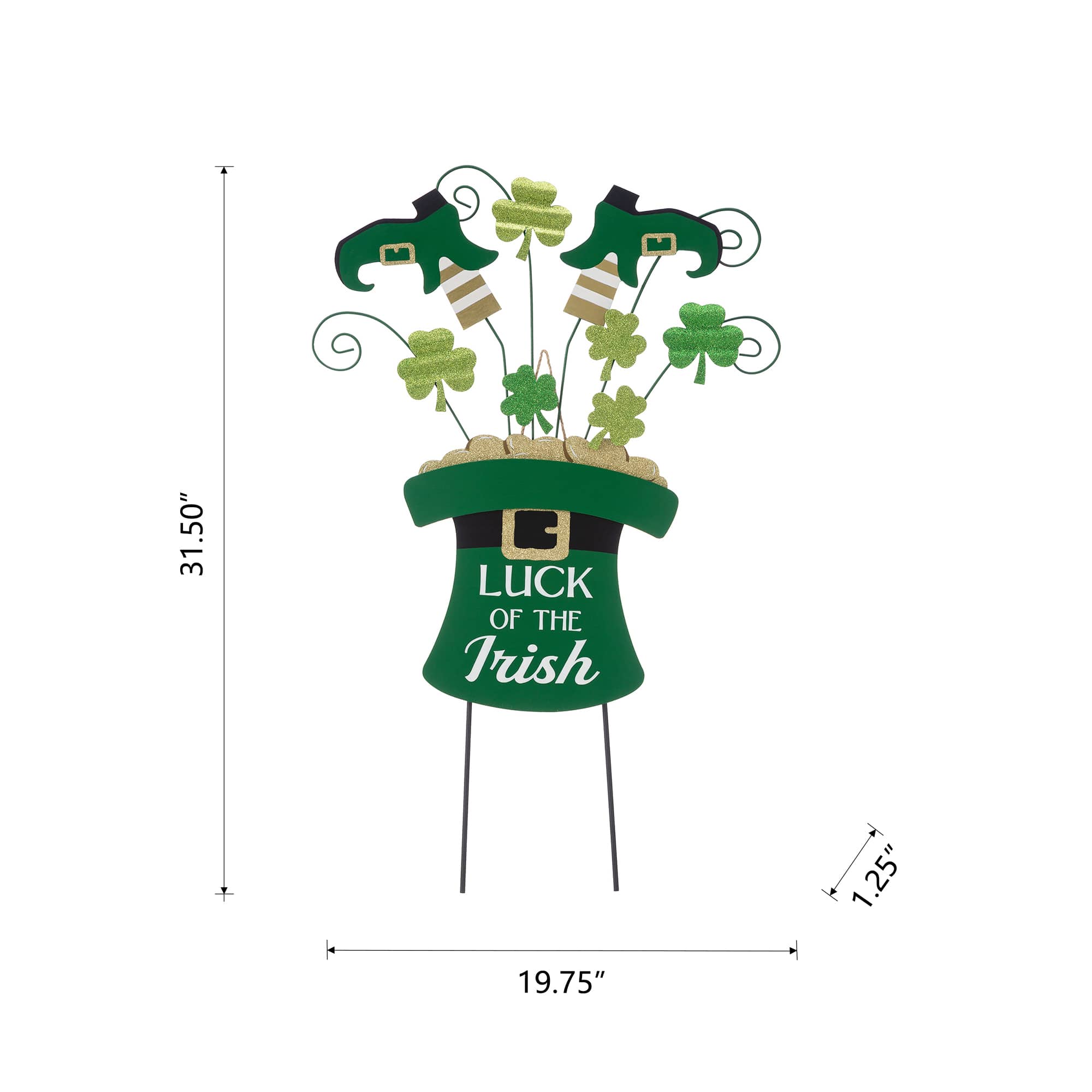 Glitzhome® 31.5" Wooden St. Patrick's Leprechaun Belt Décor